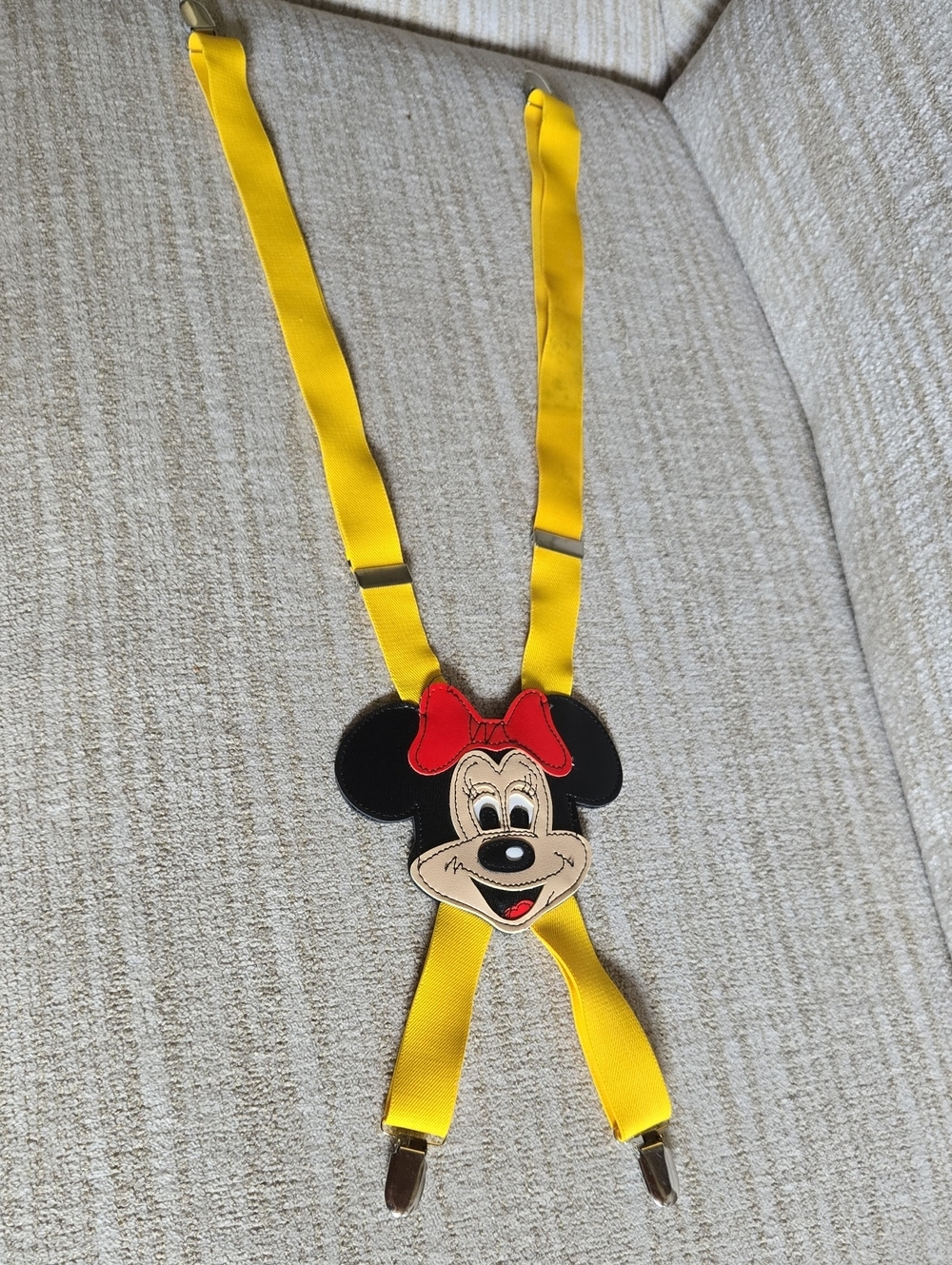 Yellow Minnie Mouse Suspenders